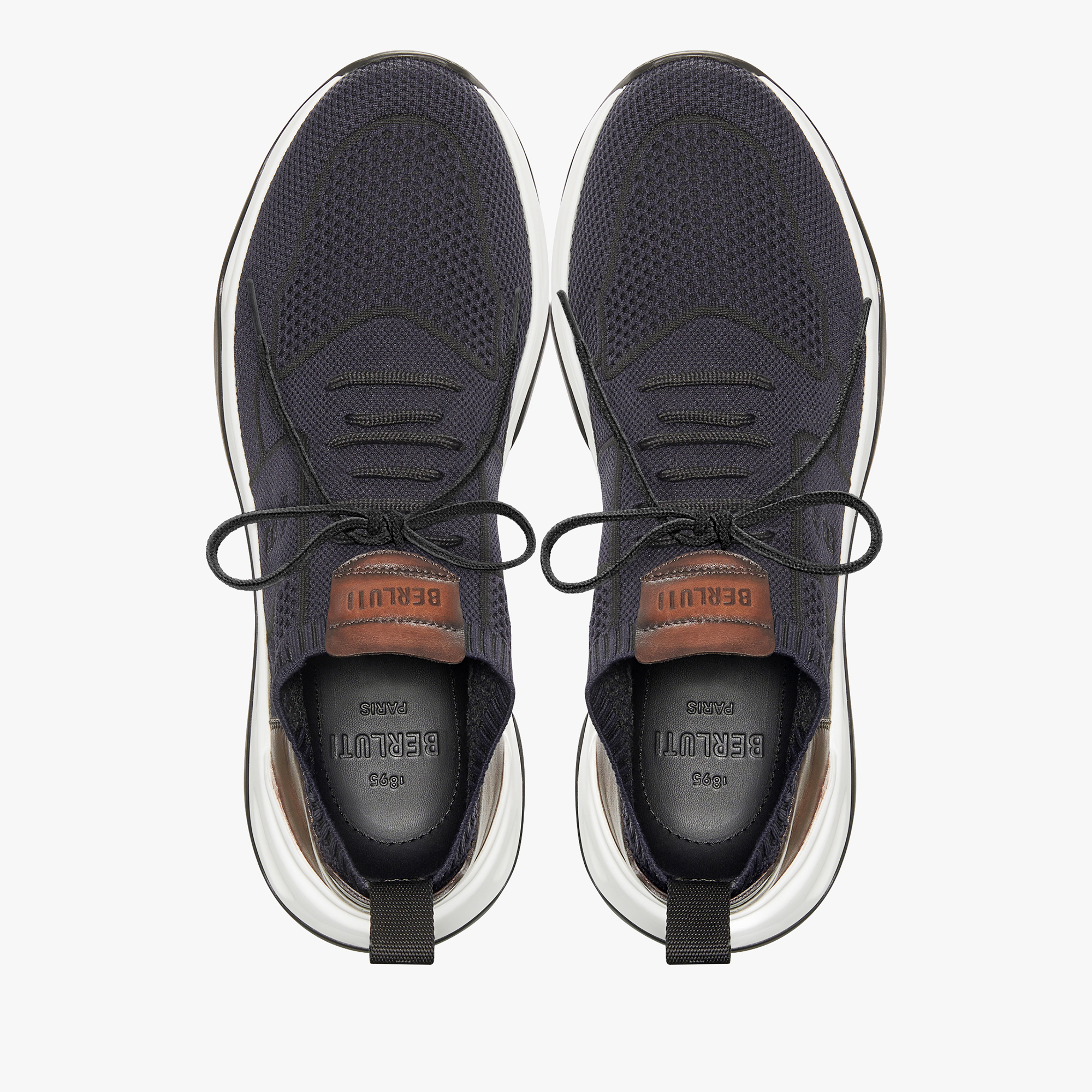 Berluti Men's Shadow Knit and Leather Sneaker