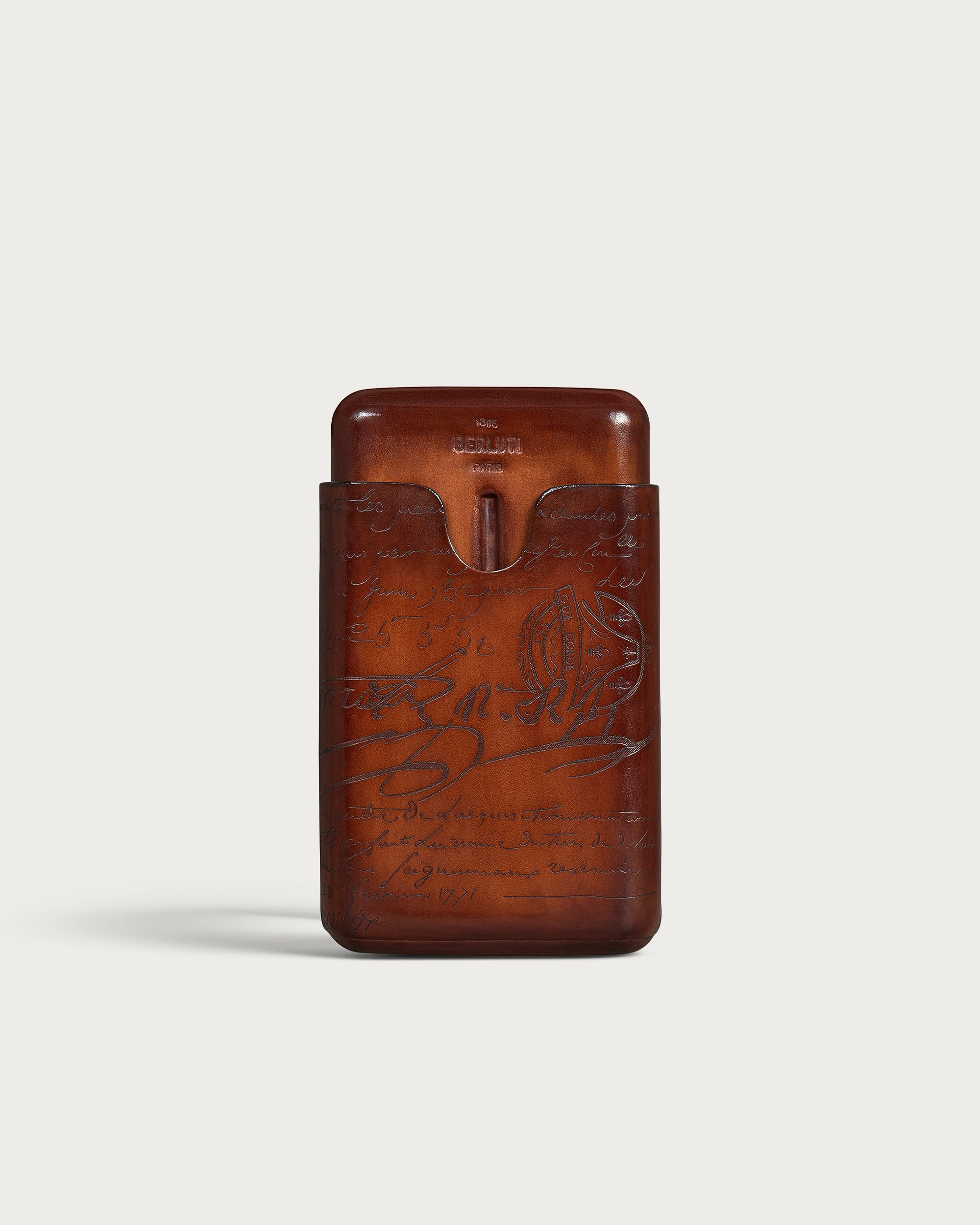 BERLUTI ダークブラウン ケース Cigar Case 4 | Berluti US