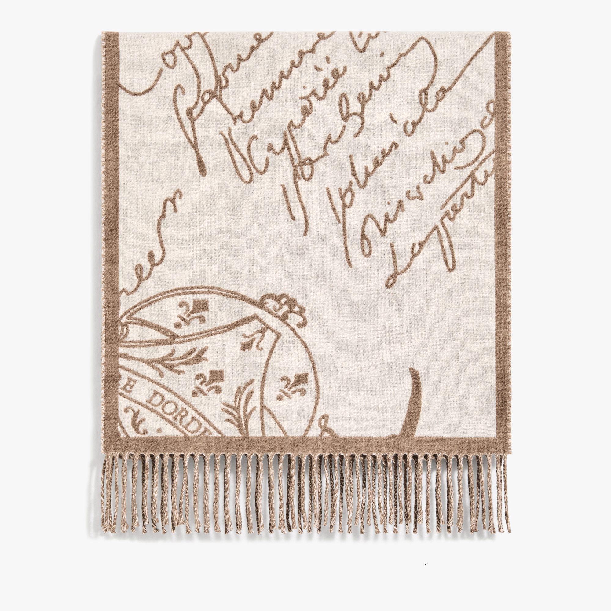 Double Face Herringbone / Scritto Scarf, TENDER BEIGE, hi-res