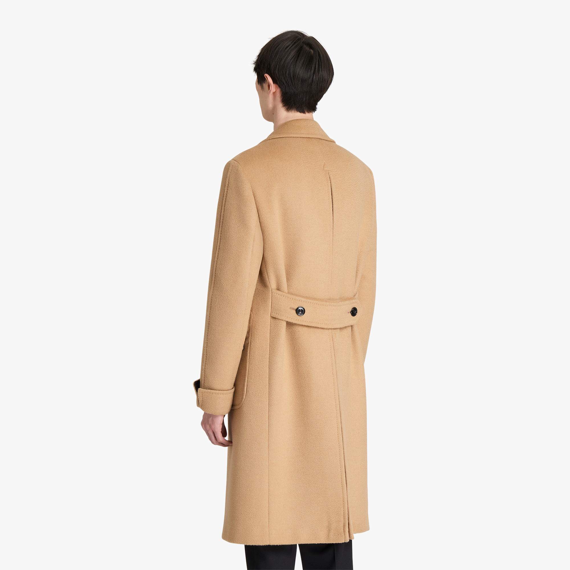 Camel Double Breasted Coat Berluti