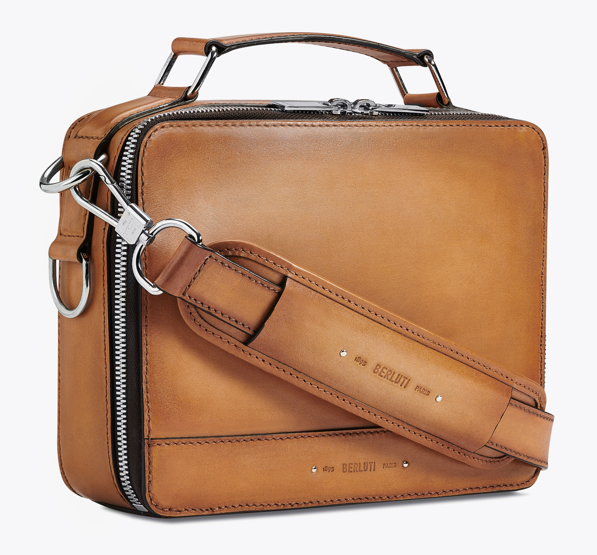 camel leather briefcase