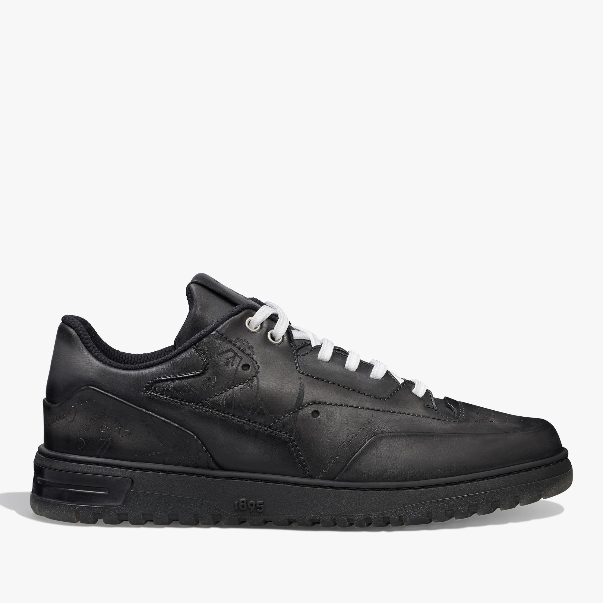 Playoff Scritto Leather Sneaker, FULL BLACK, hi-res