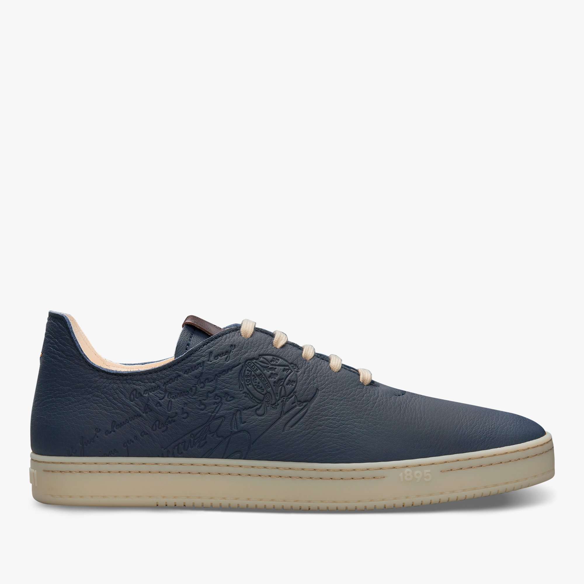 Eden Scritto Leather Sneaker, NAVY, hi-res