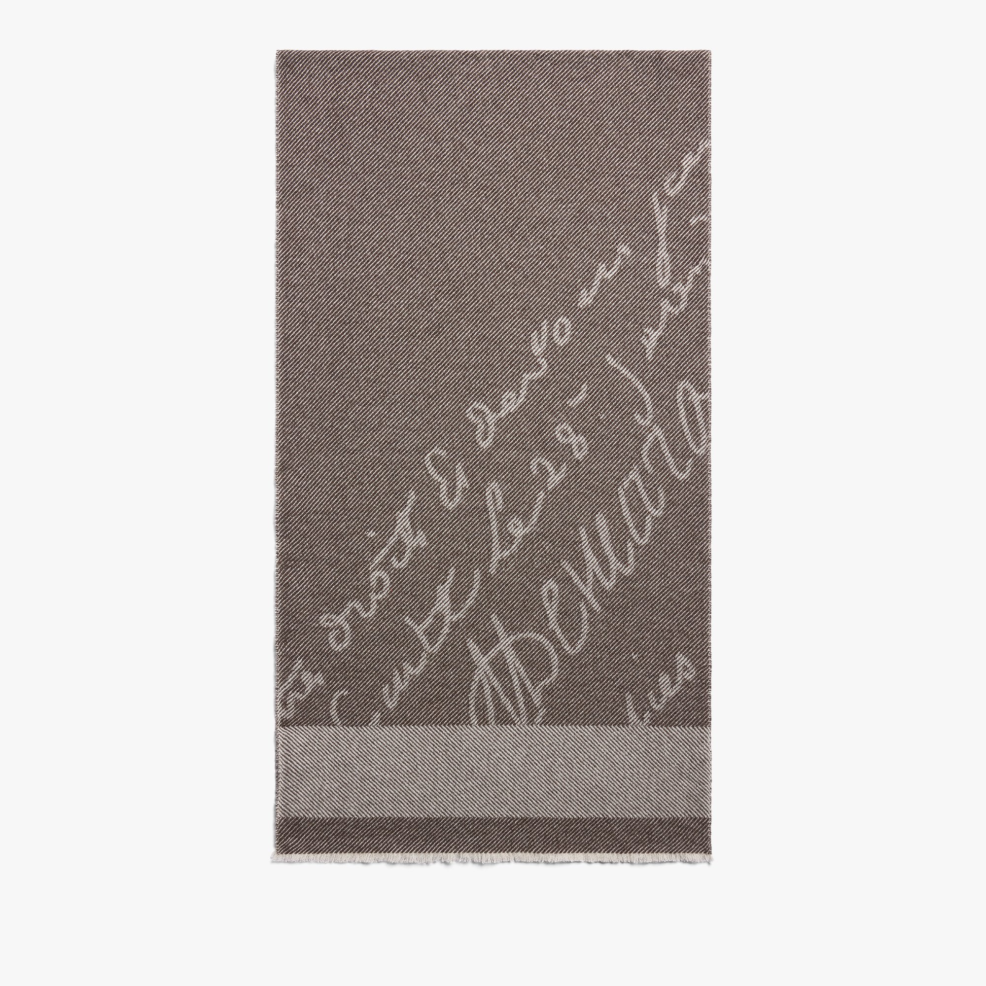Cashmere Gabardine Scarf, SIGNATURE BROWN, hi-res