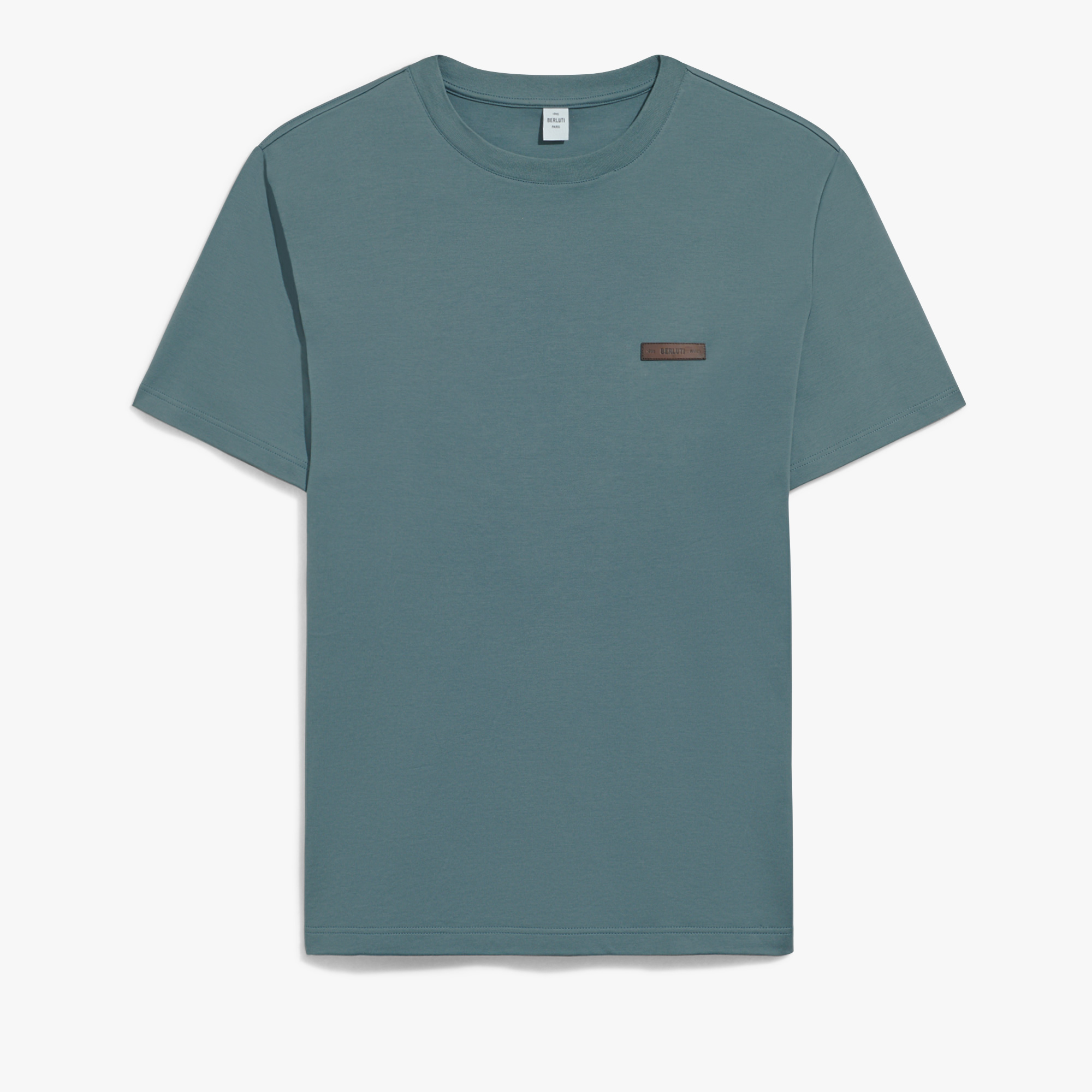 Leather Tab T-shirt, STONE BLUE, hi-res
