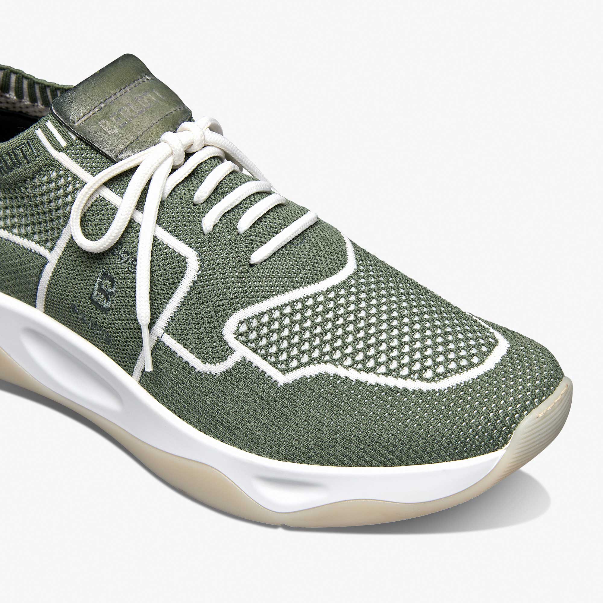 Shadow Knit And Leather Sneaker Berluti US