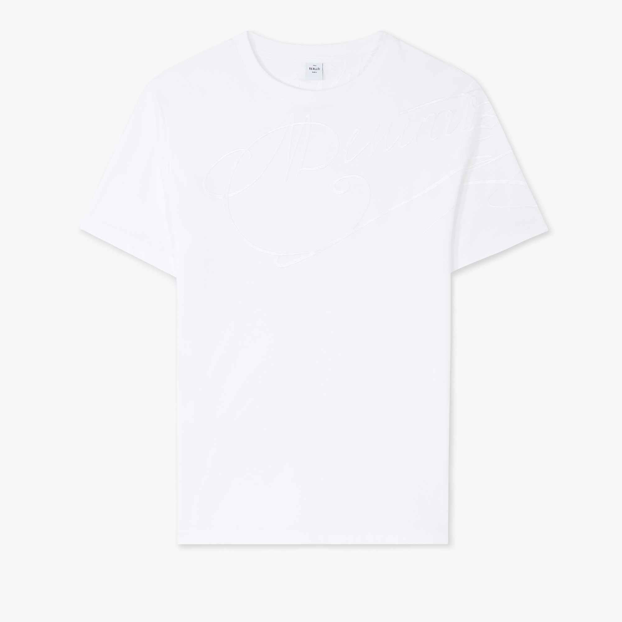 Embroidered Scritto T-Shirt, BLANC OPTIQUE, hi-res