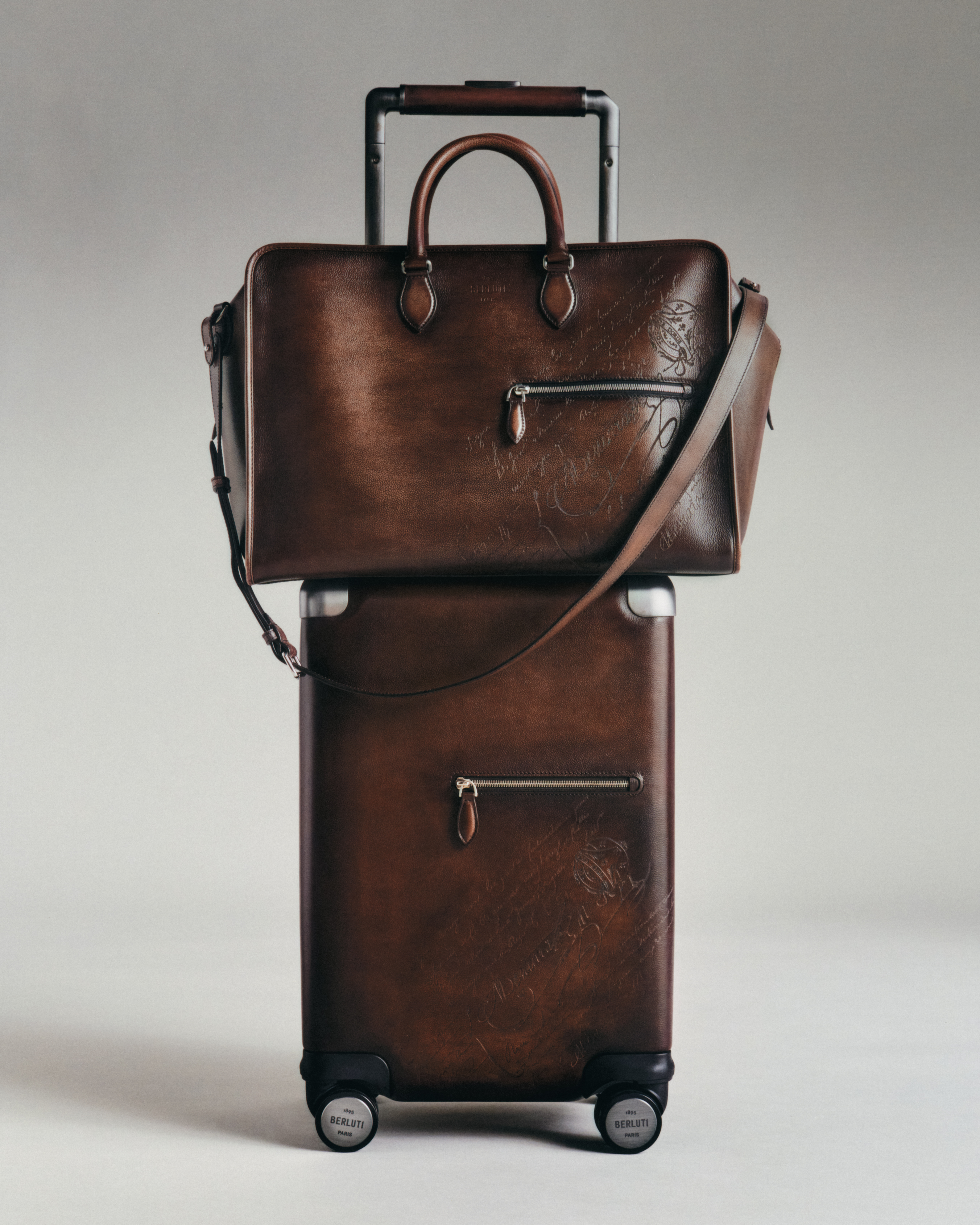 Formula 1005 Scritto Leather Rolling Suitcase | Berluti US