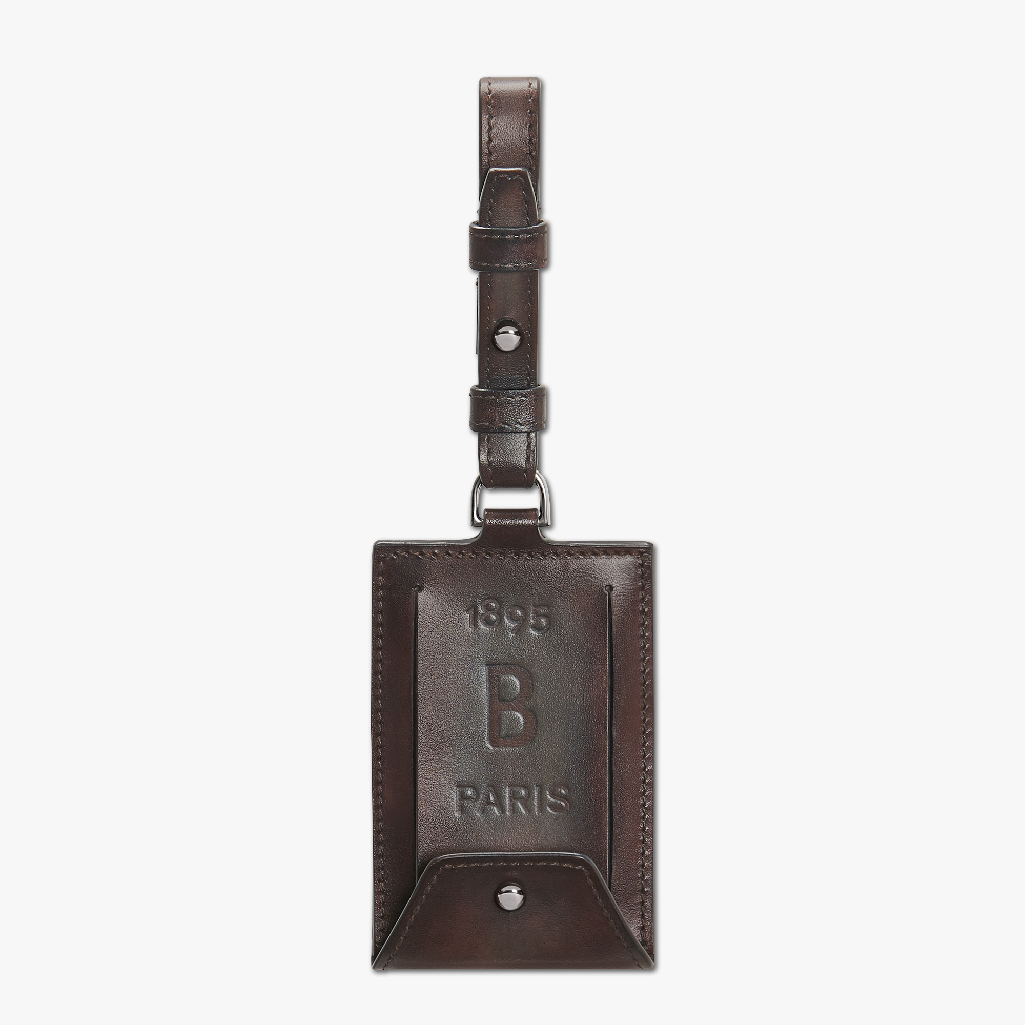 Leather Bag Tag, ICE BROWN, hi-res