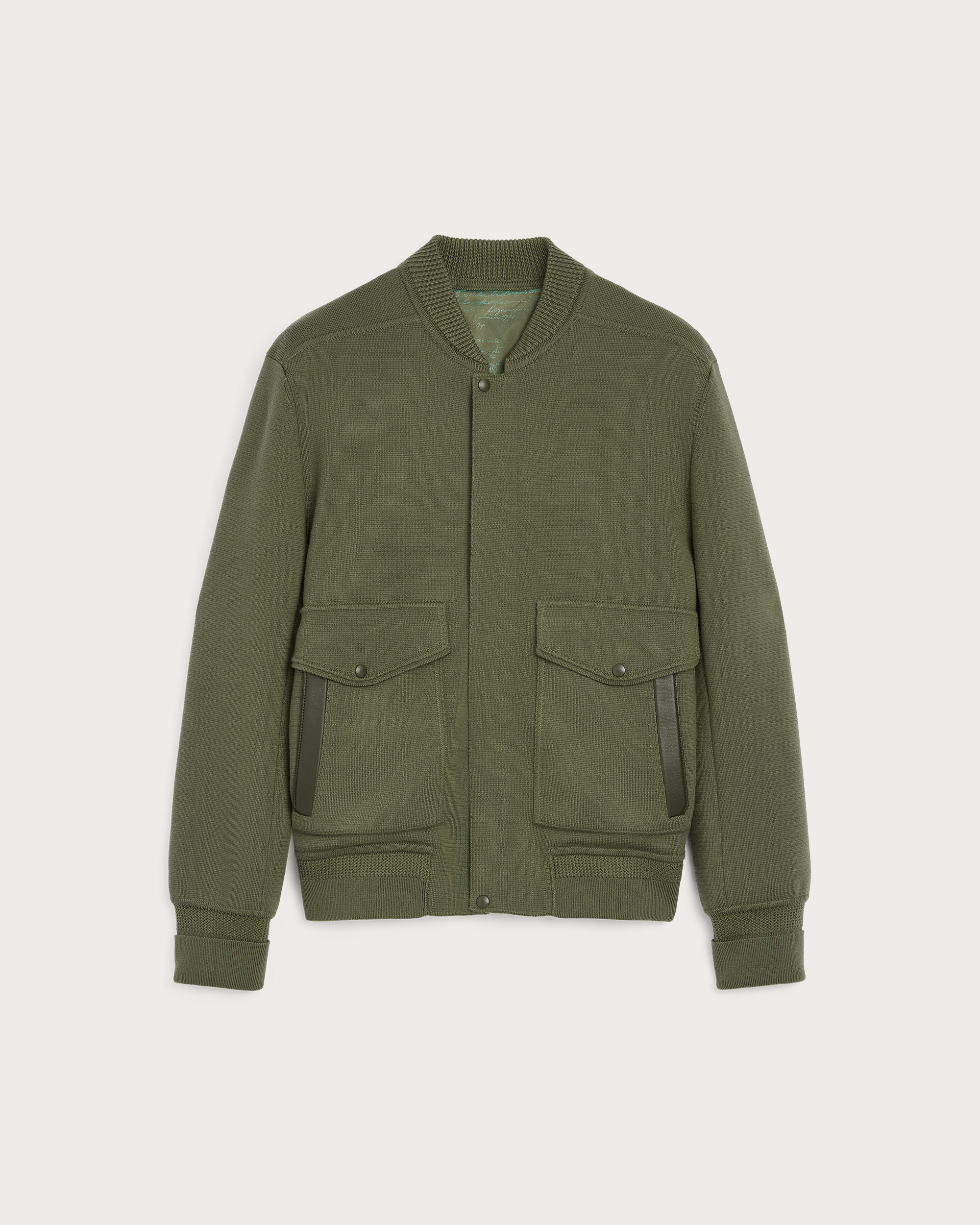 Aviator Knitted Blouson with Leather Details