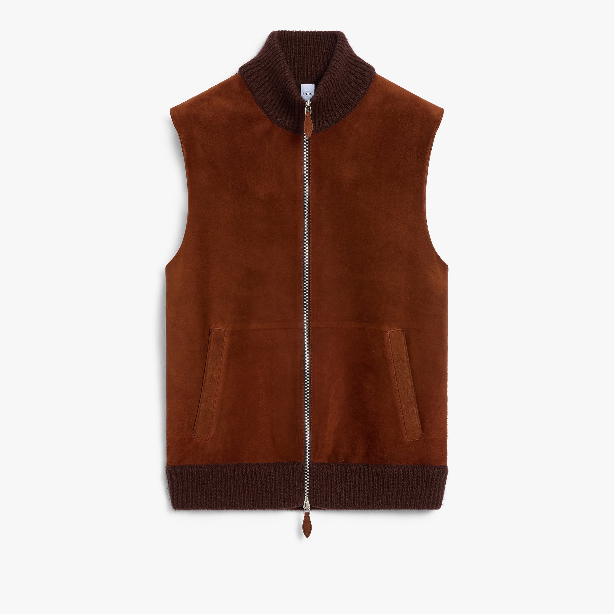 Suede & Cashmere Bodywarmer, CHESTNUT, hi-res