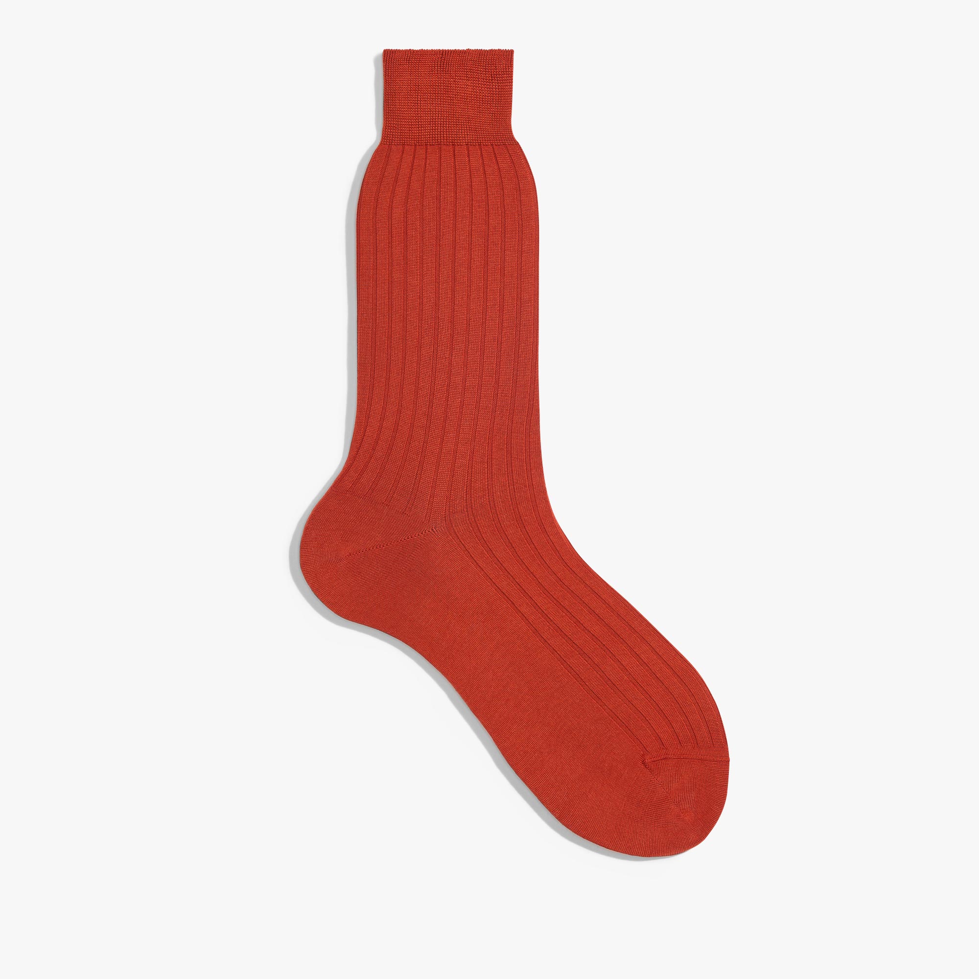 Cotton Ribbed Socks, CACAO INTENSO + GOLD, hi-res