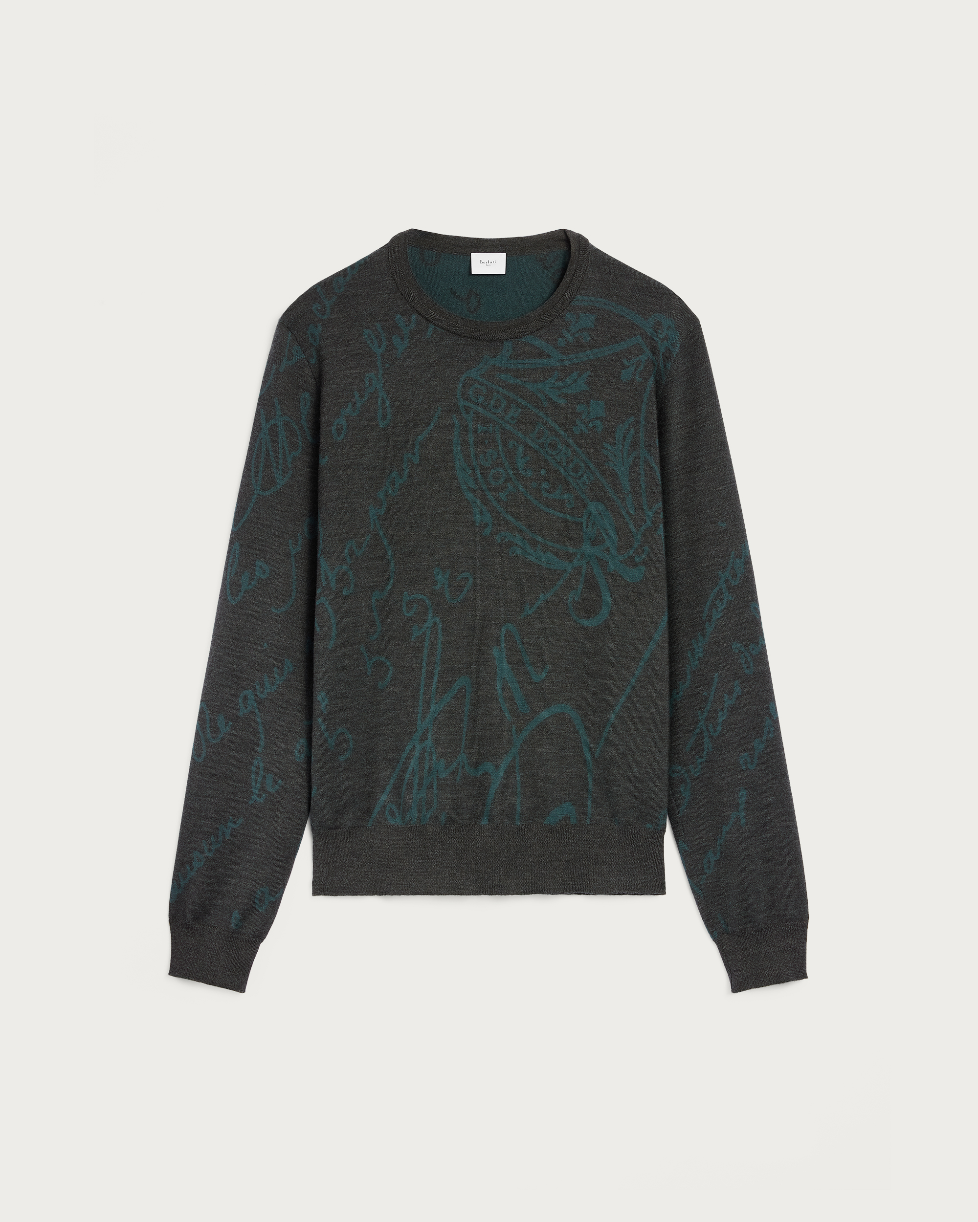 Berluti ベルルッティ　ニット　L ライトグレー スクリットパターン クルーネック | ベルルッティ JP