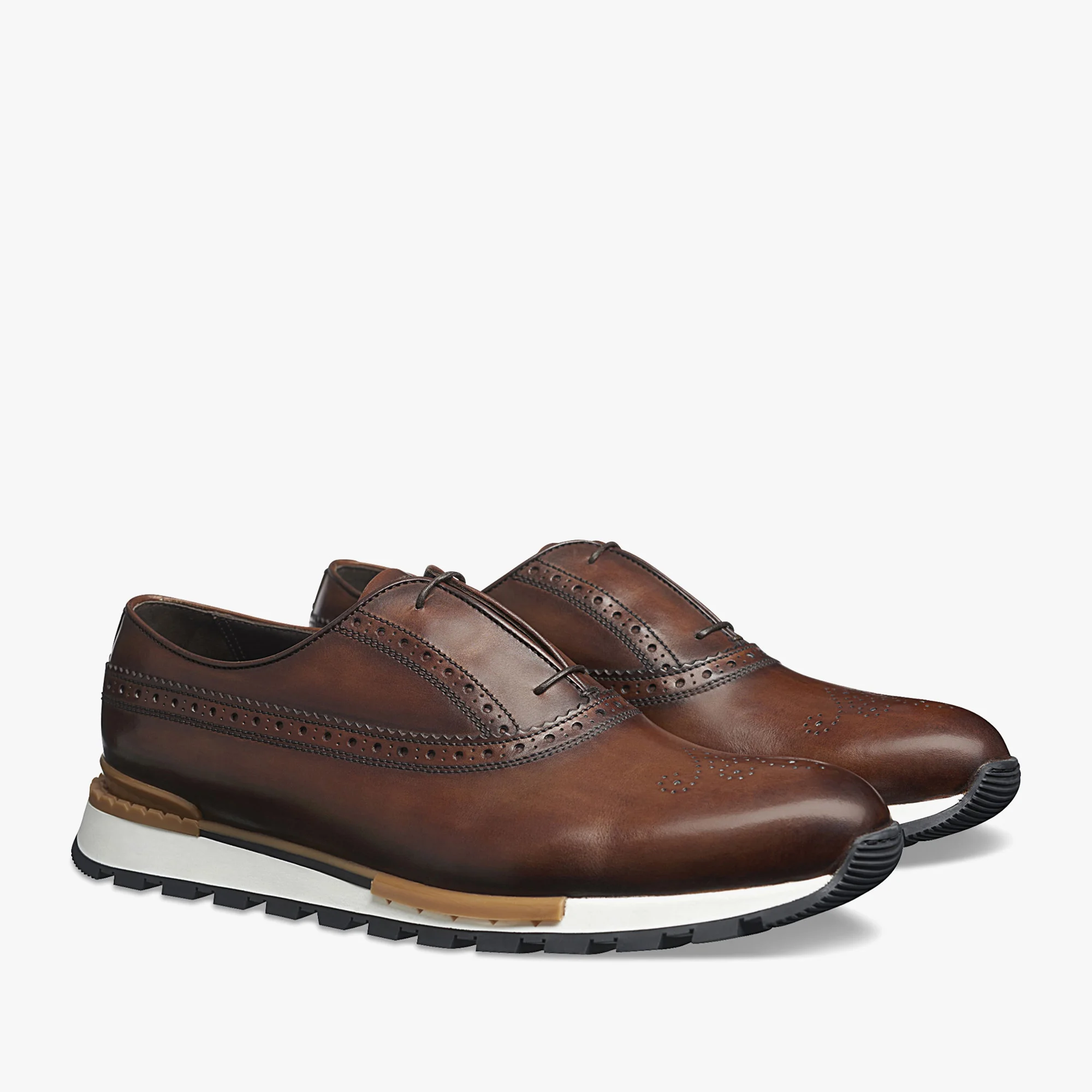 Fast Track Leather Sneaker - Color: Brown - Size: 6.5 - Men - Berluti