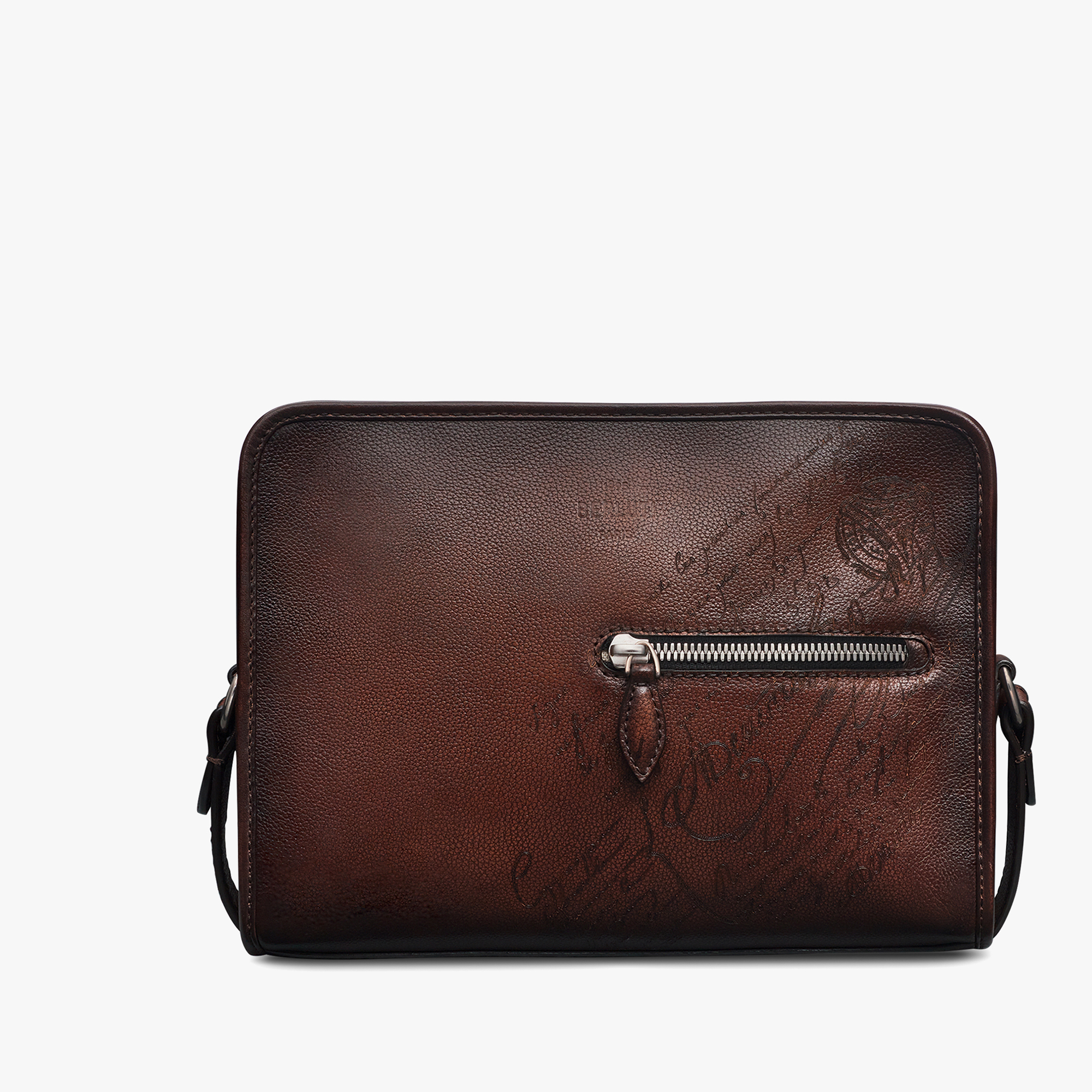 Journalier Scritto Leather Messenger, SOFT BROWN, hi-res