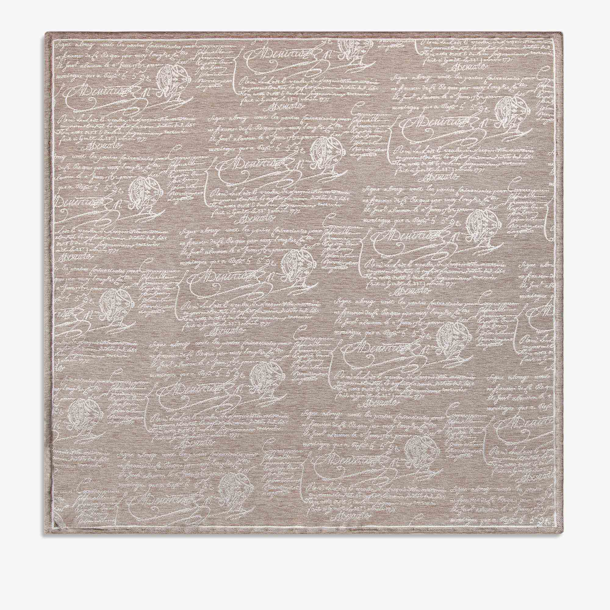 ALL OVER SCRITTO HANDKERCHIEF, SAND LINEN, hi-res