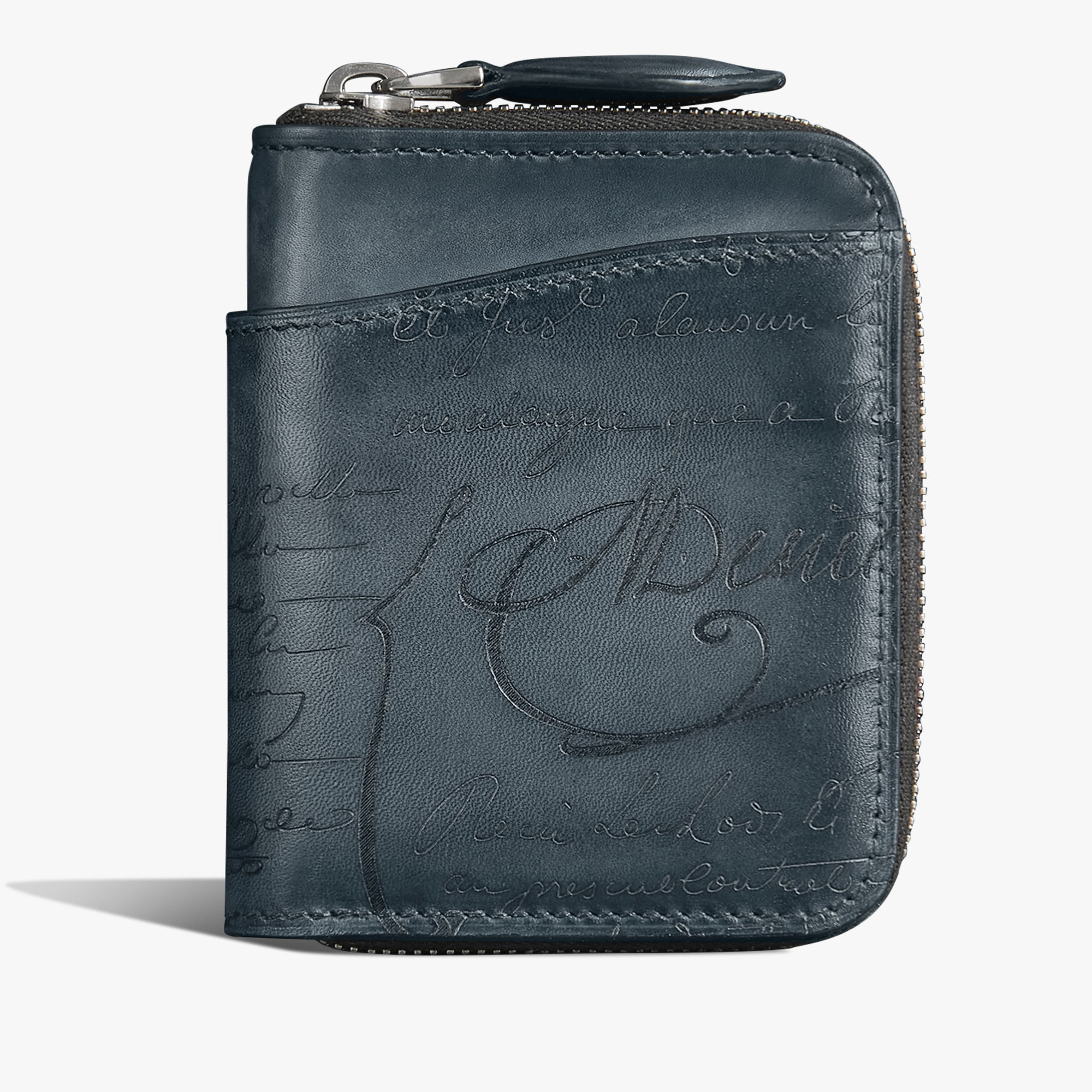 Wapa Gradiant Scritto Leather Coin Purse, BLU MINERALE, hi-res