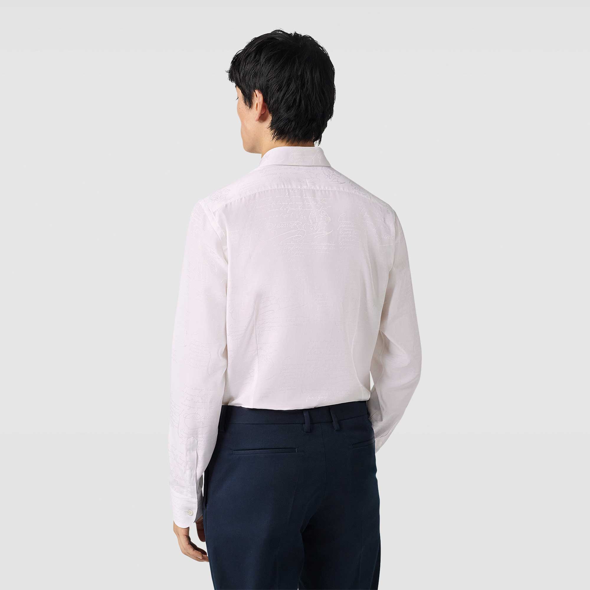 人気【Berluti】Andy スクリット シャツ シルク＆コットン 24SS 人気【Berluti】Andy スクリット シャツ シルク＆コットン 24SS