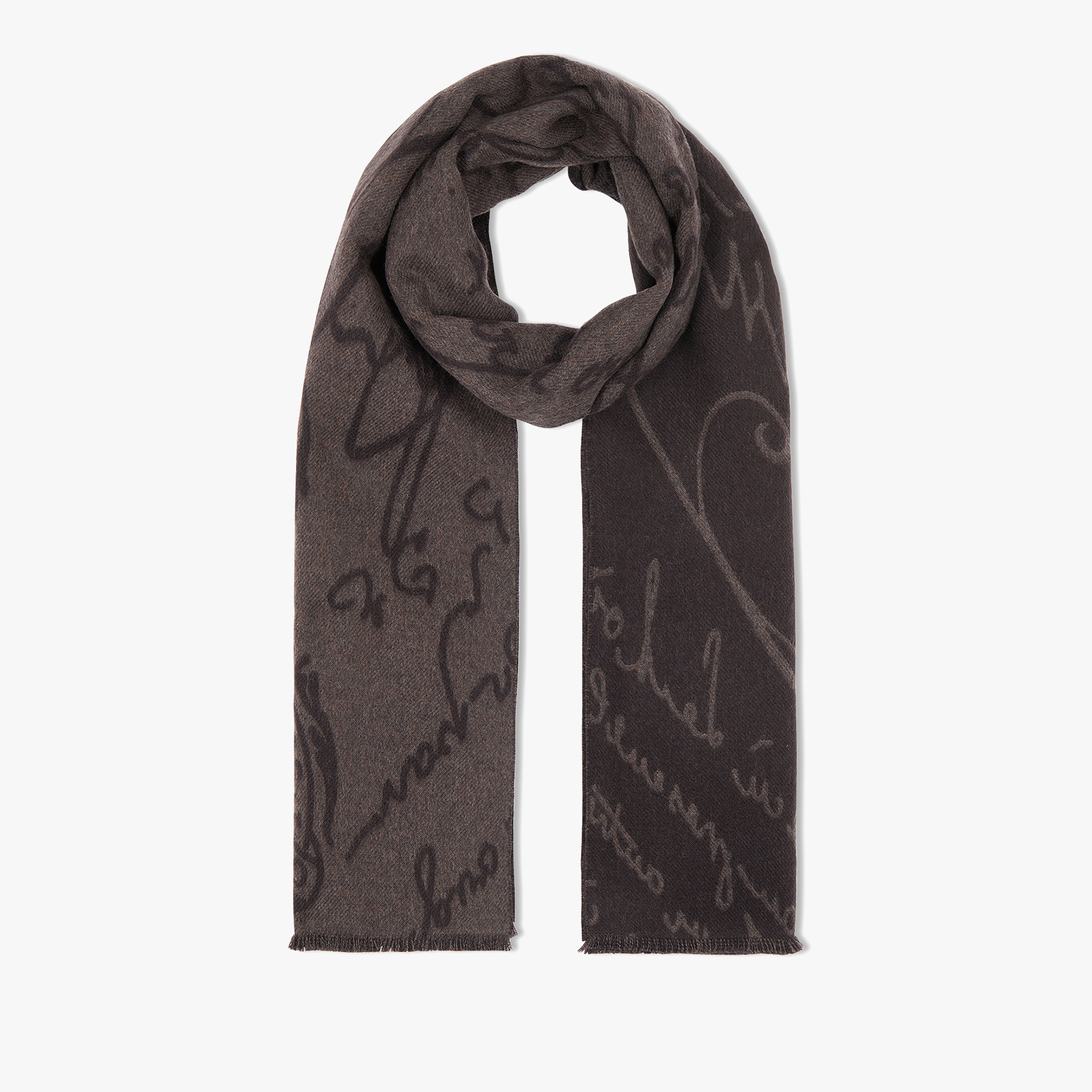 Wool Scritto Scarf, EQUINOX BROWN, hi-res