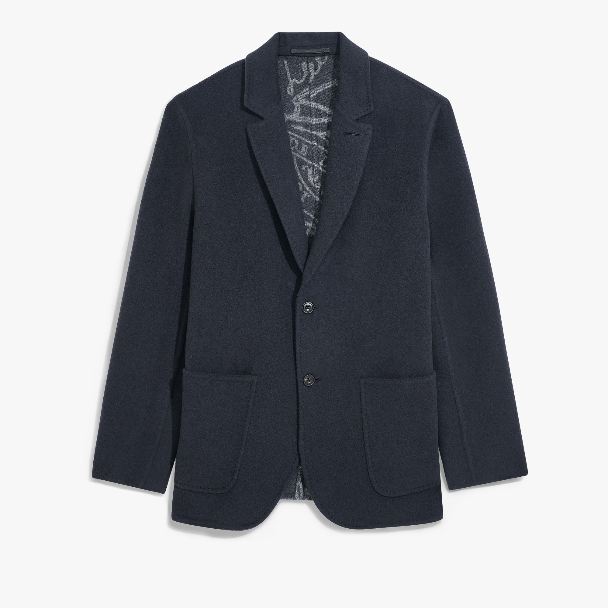 Veste en Laine et Cachemire Double Face, MARINE/ INTERNAL GIANT SCRITTO, hi-res