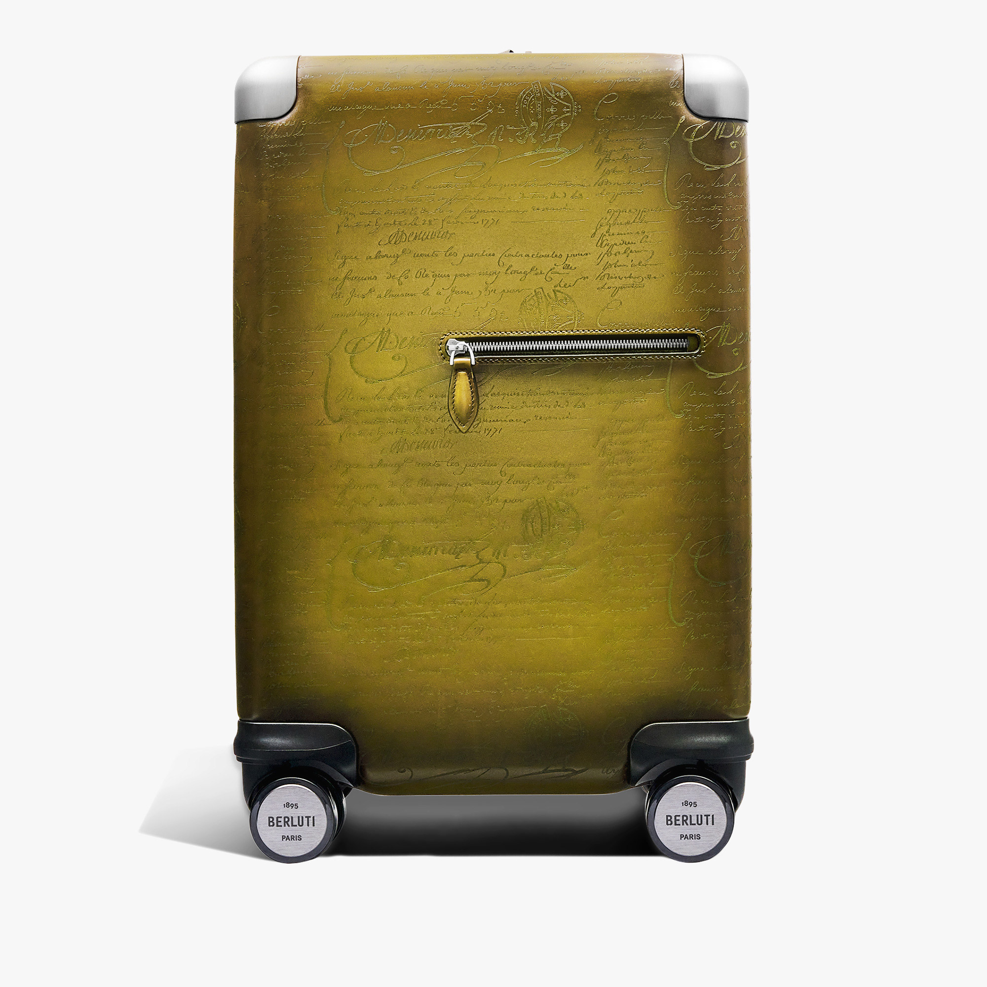 Formula 1005 Scritto Leather Rolling Suitcase, JUNGLE GREEN, hi-res