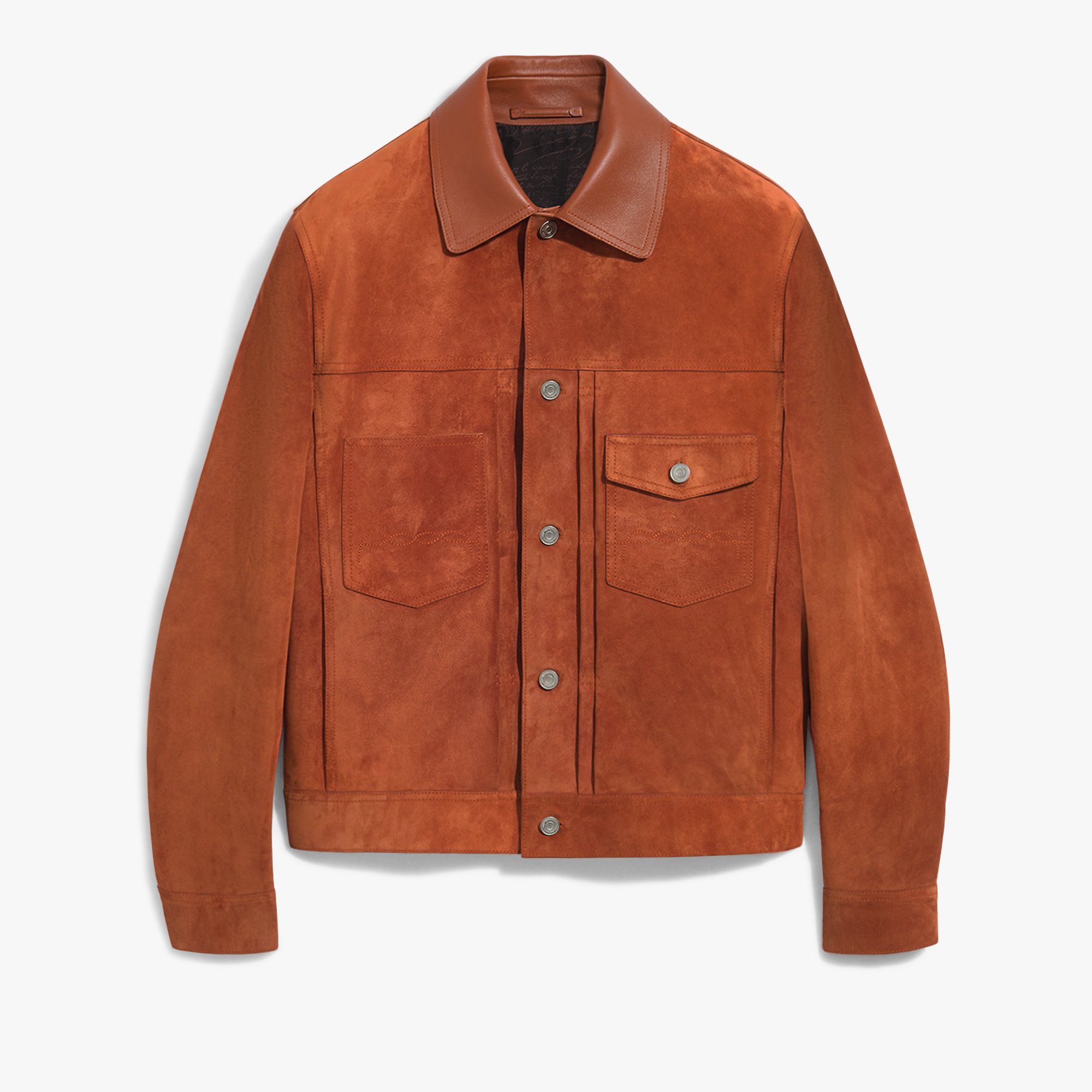 Suede Denim Jacket, ORANGE RUST, hi-res
