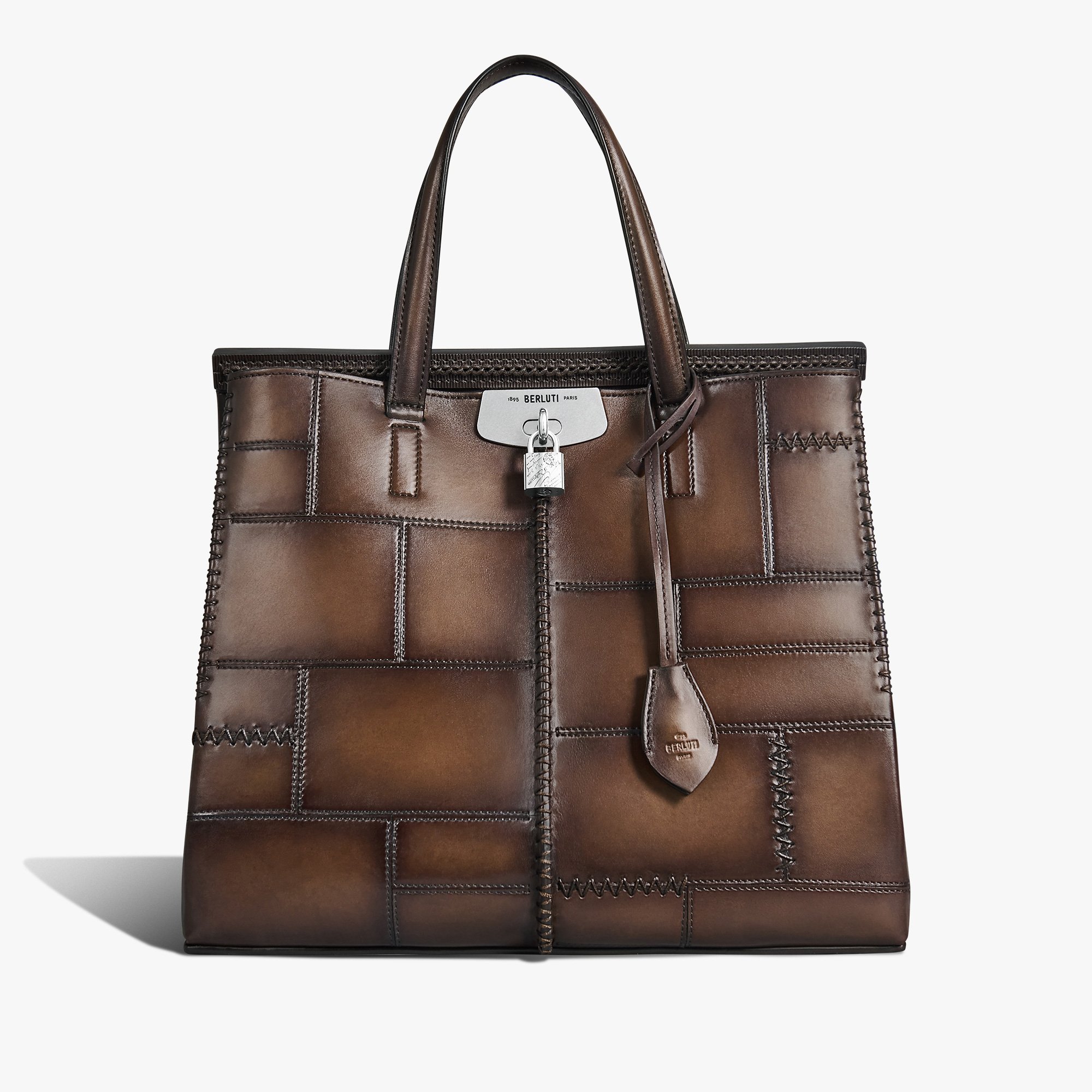 Luti 38 Leather Tote Bag, MARRONE INTENSO, hi-res